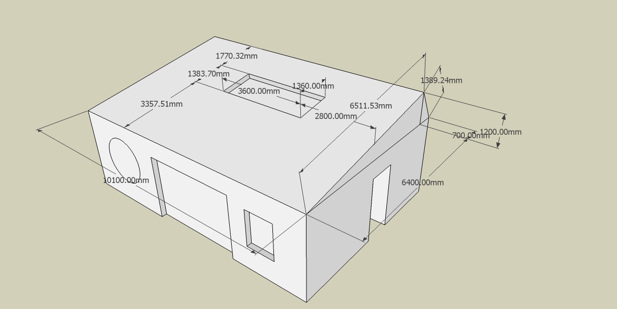 2012年国赛B题给定小屋顶视图,含全部官方尺寸标注